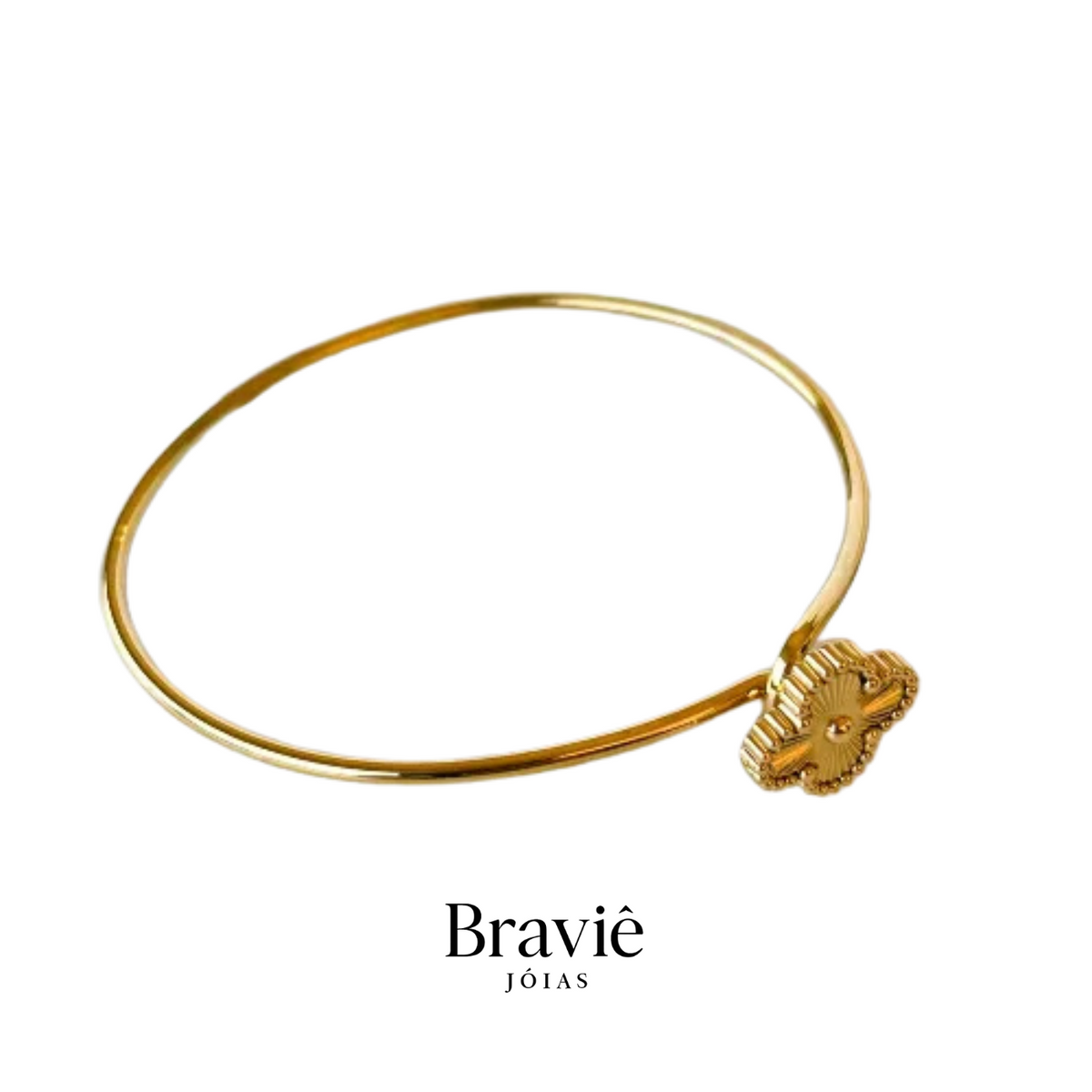 Bracelete Trevo Dourado - Banhado a Ouro 18K