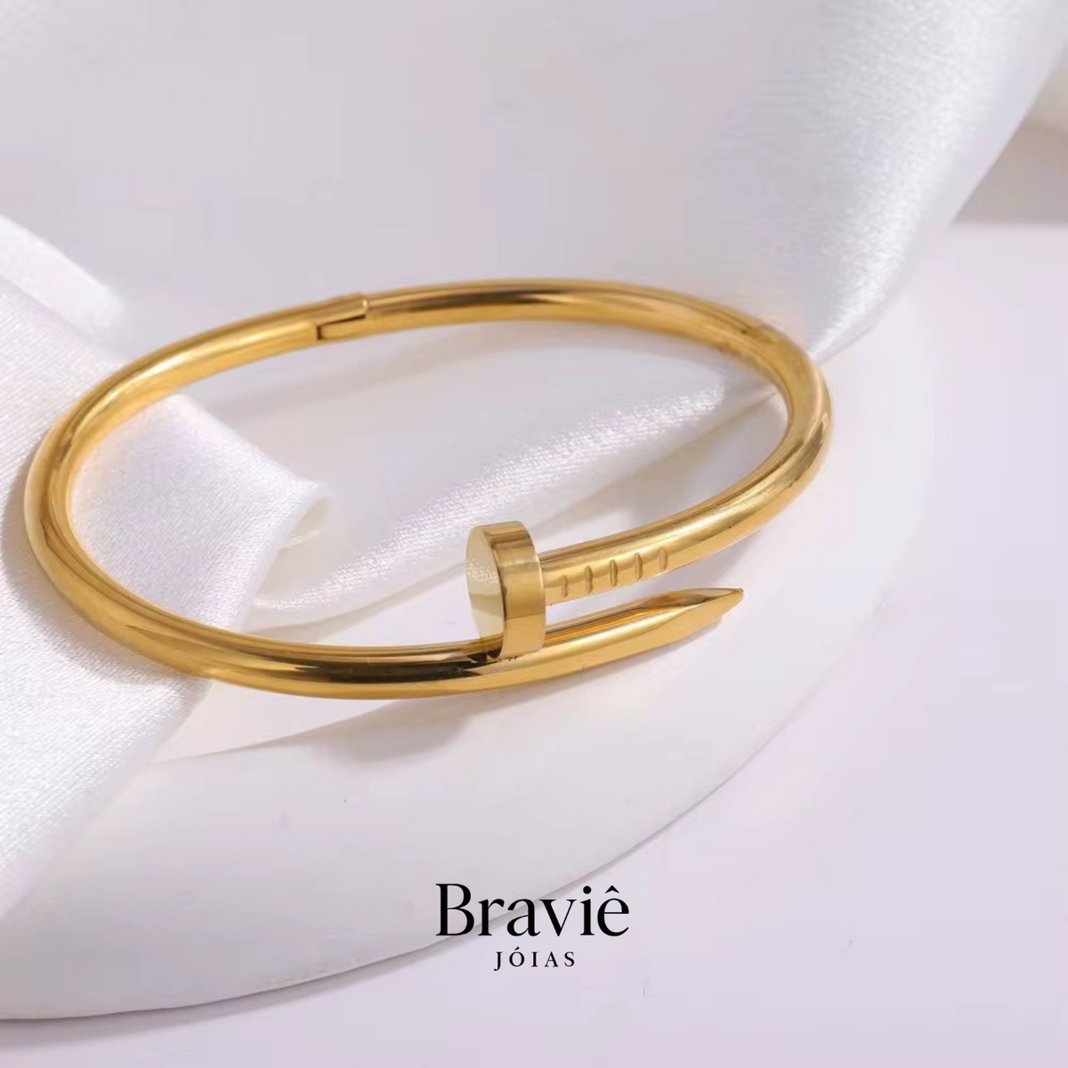 Bracelete Clou Dourado - Banhado a Ouro 18K