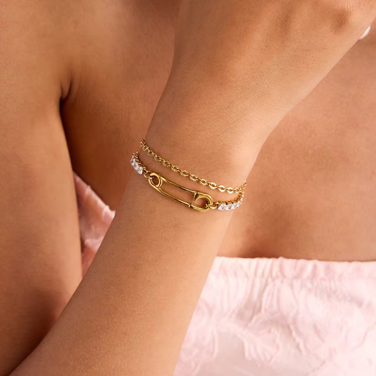 Pulseira Alvéria - Banhada a Ouro 18K
