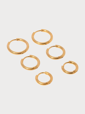 Trio de Argolas Essential – Banhado a Ouro 18K