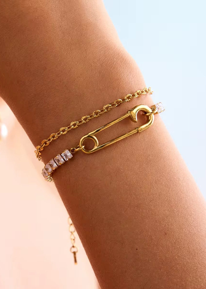 Pulseira Alvéria - Banhada a Ouro 18K