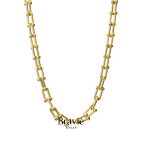 Colar Elos Contemporâneo – Banhado a Ouro 18k