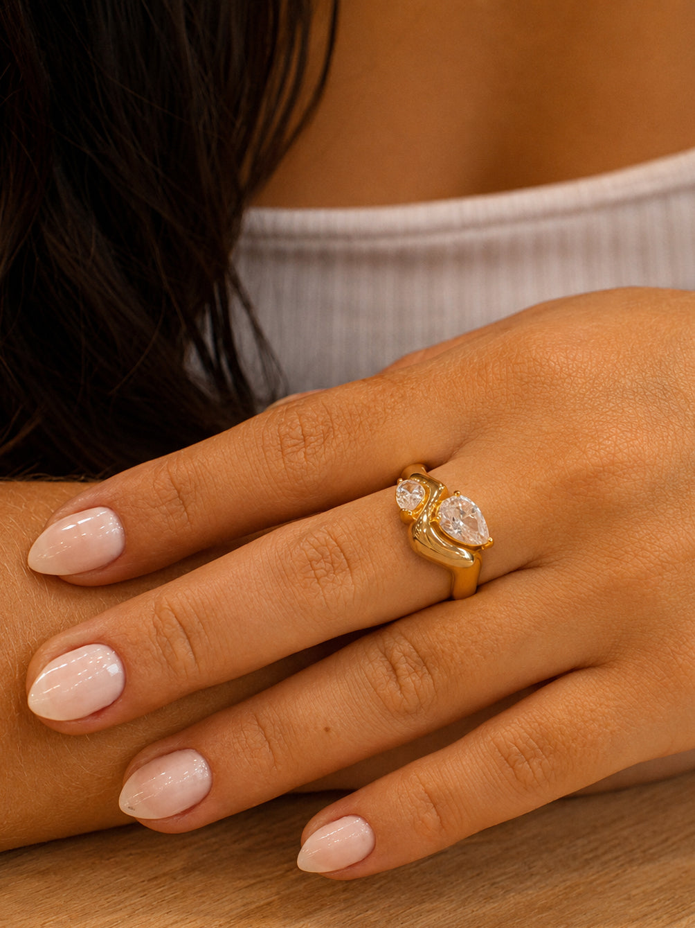 Anel Olivienne - Banhado a Ouro 18K