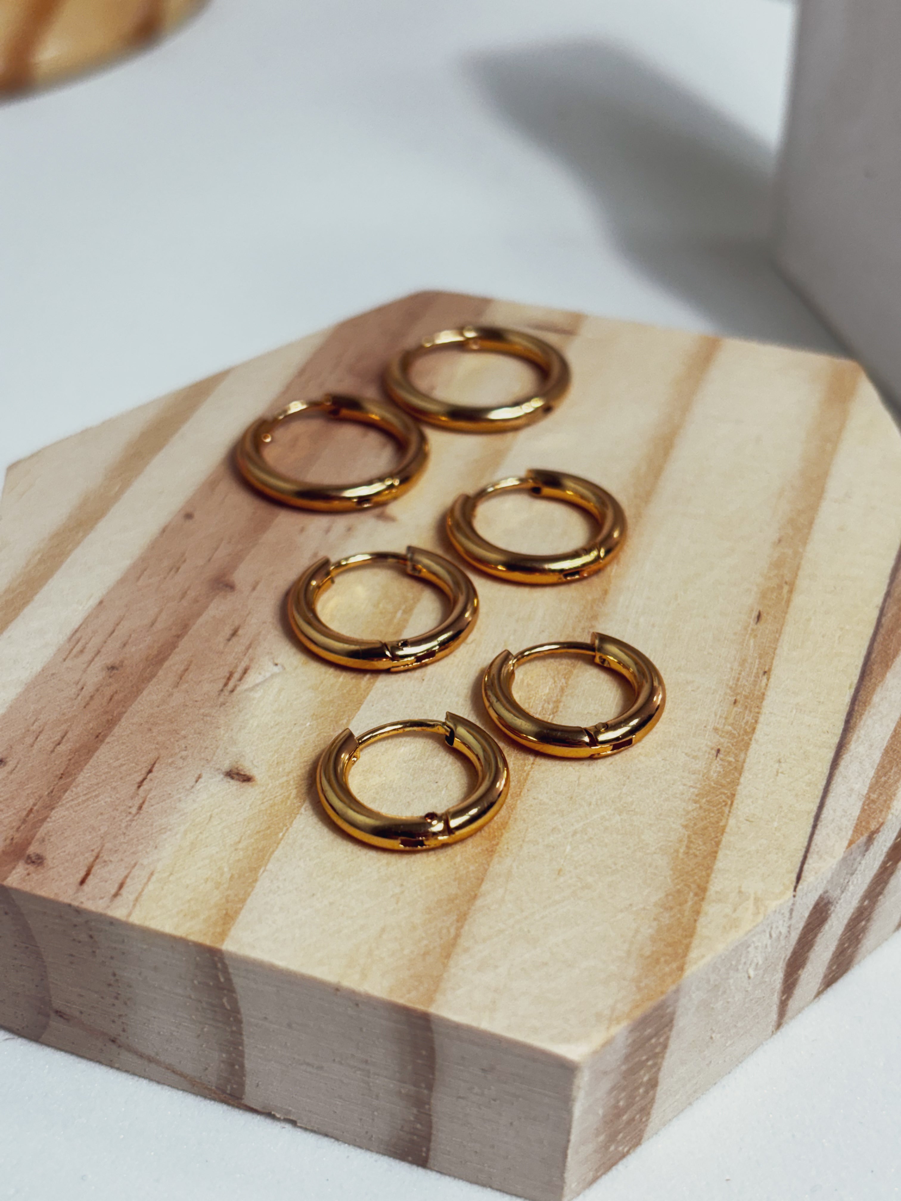 Trio de Argolas Essential – Banhado a Ouro 18K