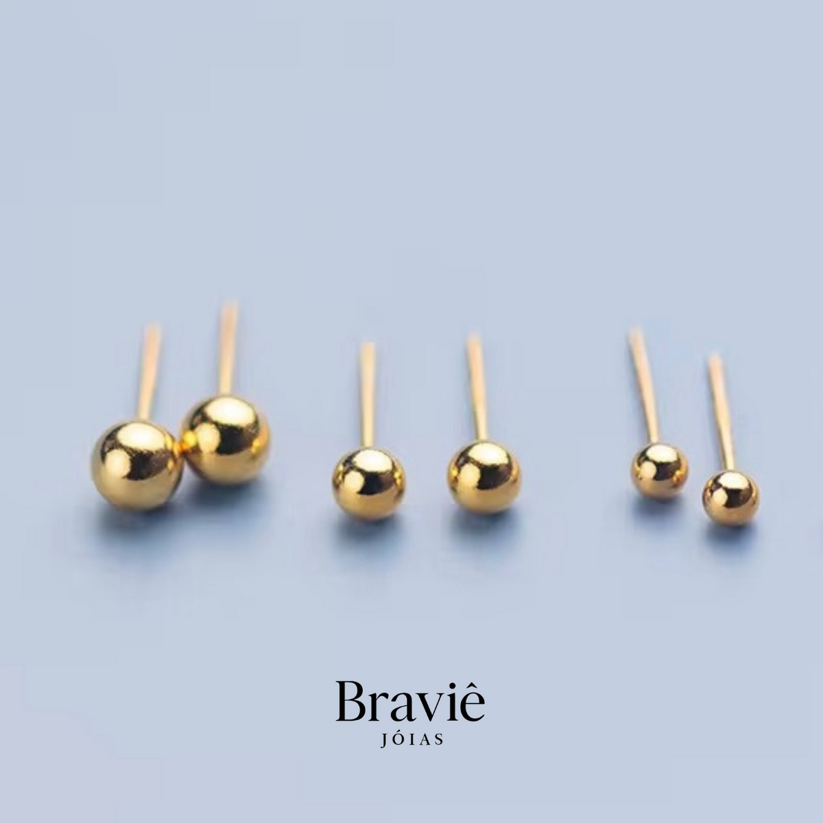 Brinco Ponto de Luz Dourado – Banhado a Ouro 18k