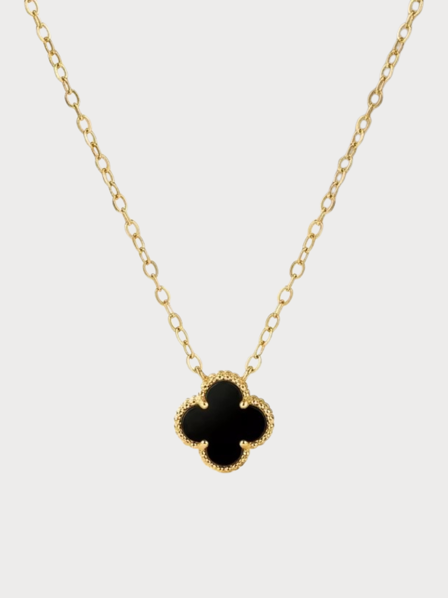 Colar Trevo Noir – Banhado a Ouro 18K