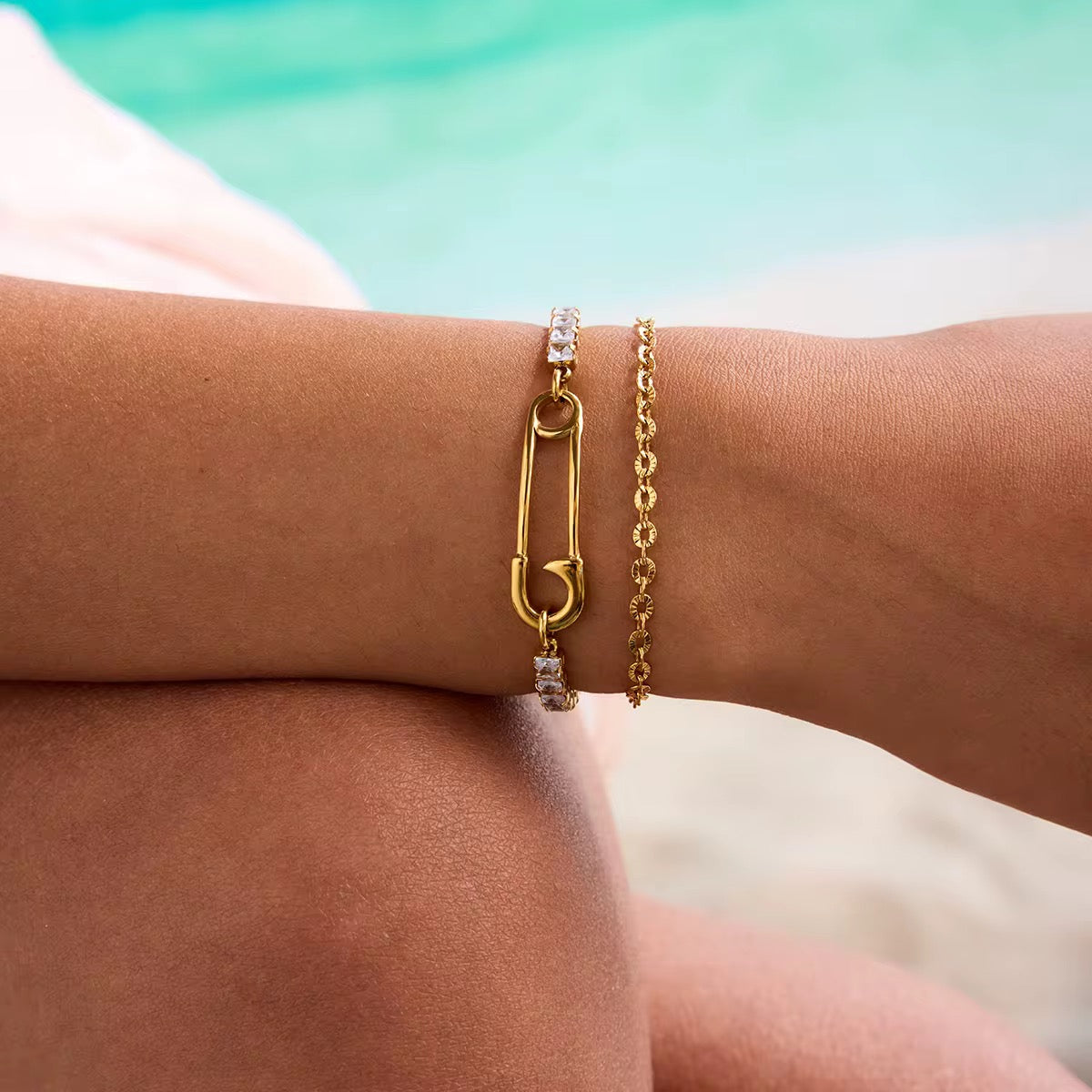 Pulseira Alvéria - Banhada a Ouro 18K