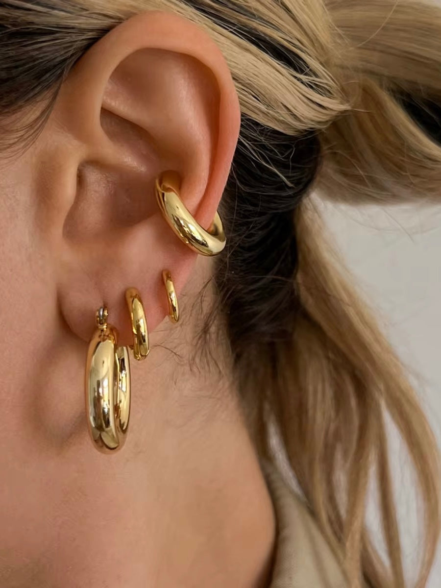 Brinco Earcuff Mabel - Banhado a Ouro 18K