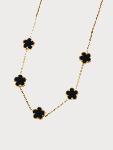 Colar Trevo Noir Lux – Banhado a Ouro 18K