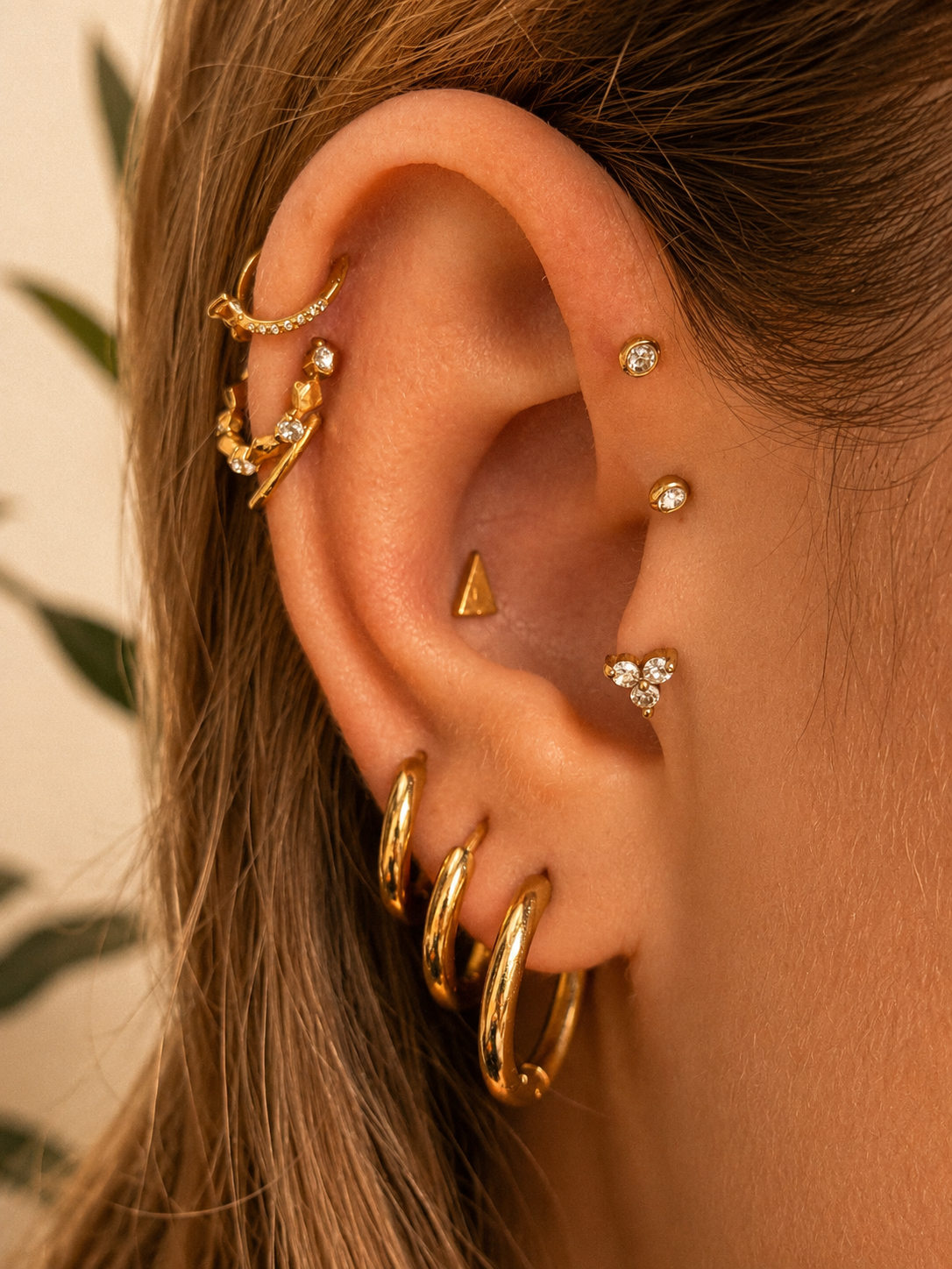 Trio de Argolas Essential – Banhado a Ouro 18K
