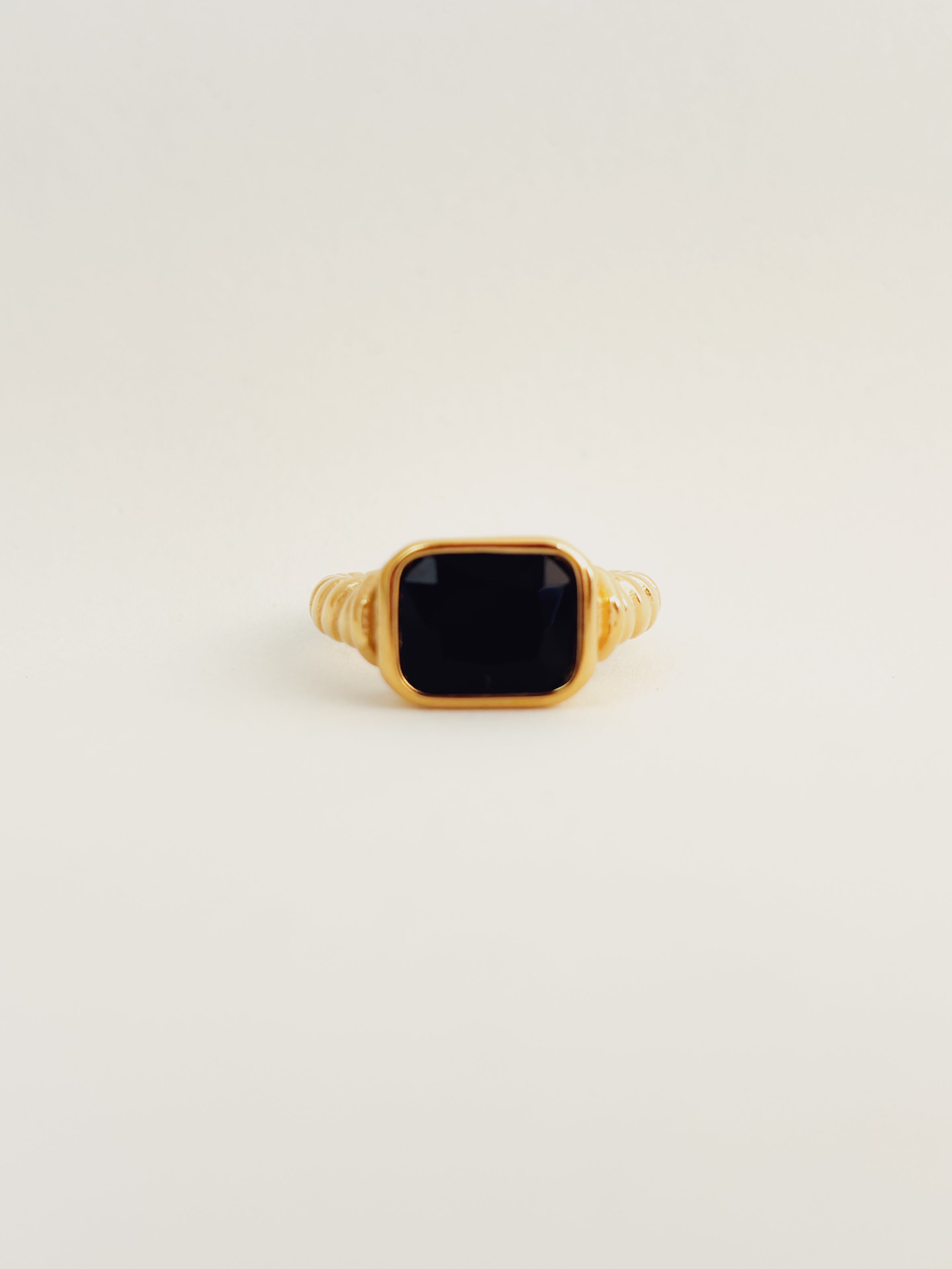 Anel Astoris Preto - Banhado a Ouro 18K