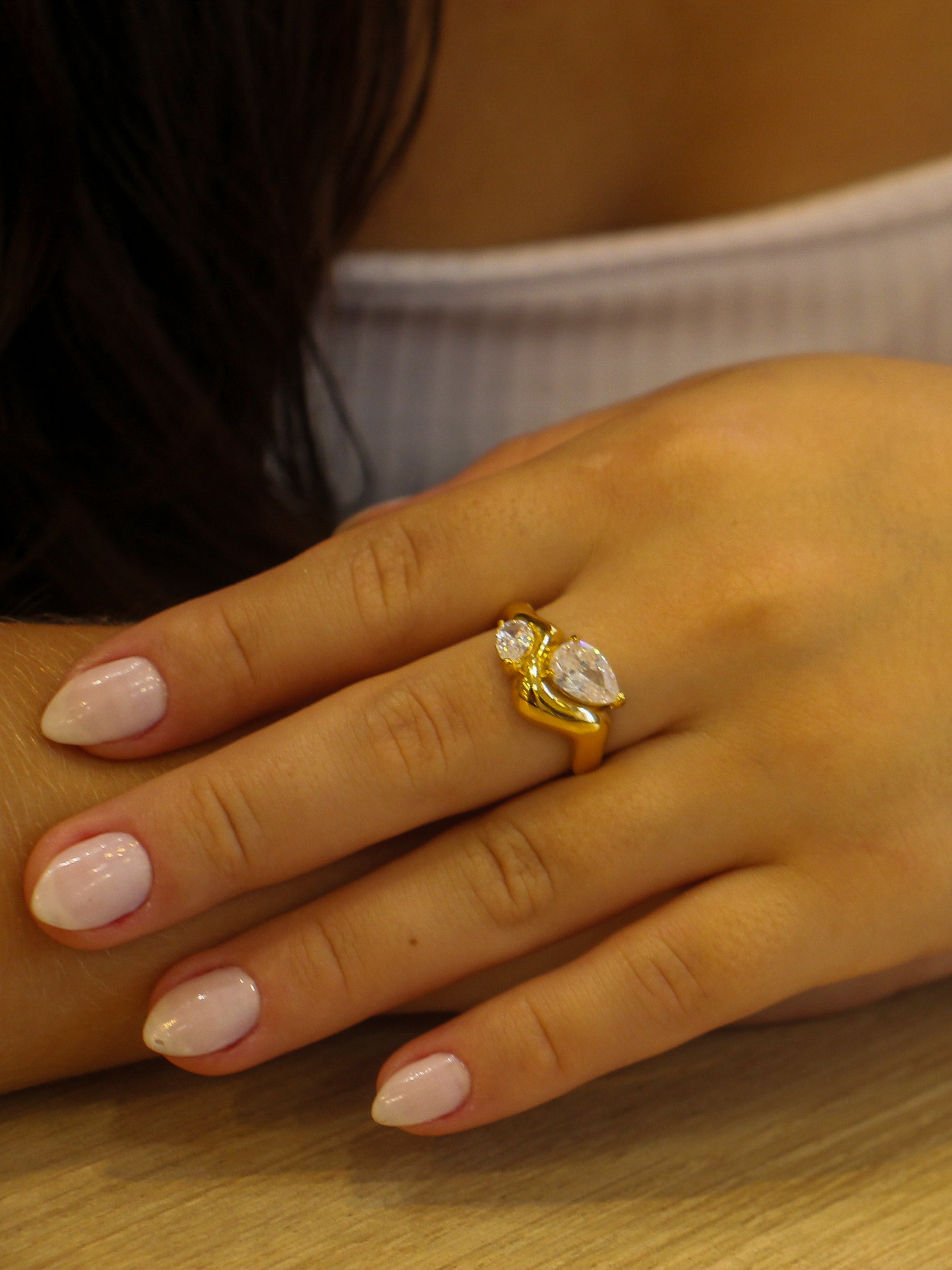 Anel Olivienne - Banhado a Ouro 18K