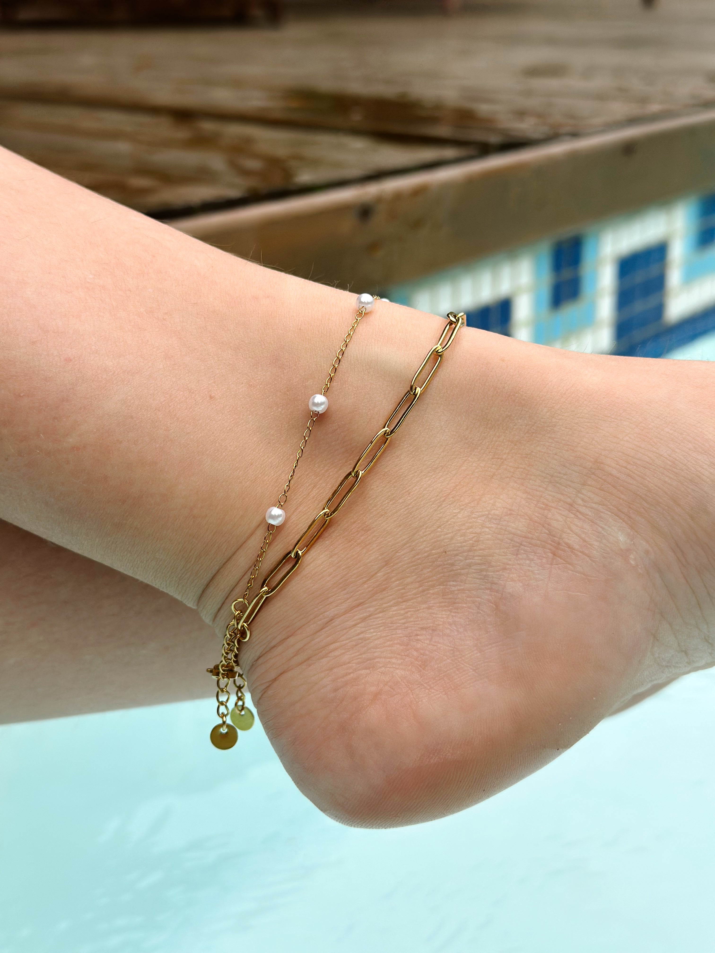 Tornozeleira Elvaris - Banhada a Ouro 18K